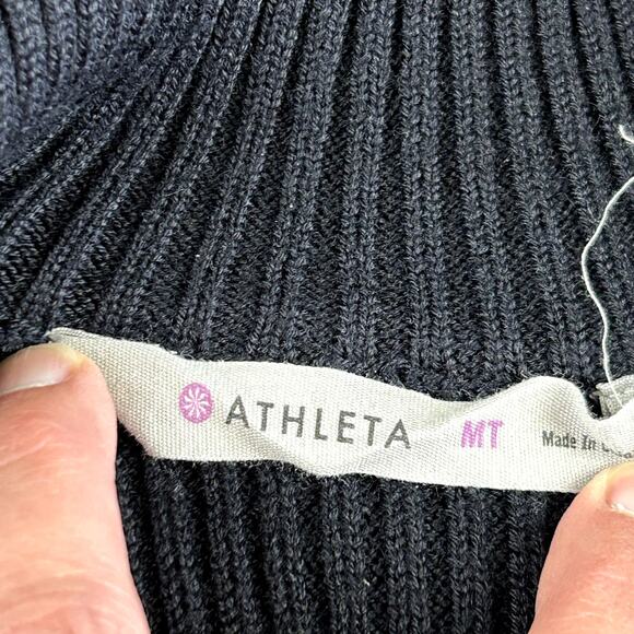 Athleta Olympia Black Long Sleeve Funnel Neck Sweater Dress Med Tall MSRP $138 - Picture 7 of 10